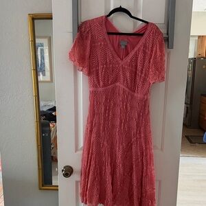 Rabbit Rabbit Rabbit Pink Lace Midi Dress